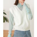 ふんわりやわらかVネックニットベスト | ad thie | 詳細画像14