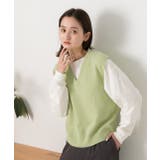 ふんわりやわらかVネックニットベスト | ad thie | 詳細画像3