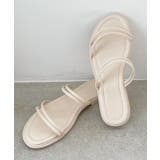 アイボリー | ストラップデザイン フラットサンダル | ad thie