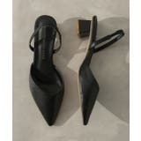 ブラック | ポインテッド バックストラップパンプス | ad thie