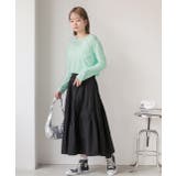 ギャザーデザイン フレアロングスカート | ad thie | 詳細画像10 