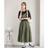 ギャザーデザイン フレアロングスカート | ad thie | 詳細画像2 