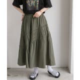 ギャザーデザイン フレアロングスカート | ad thie | 詳細画像5 