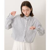 ポケット付き ストライプ ショート丈シャツ | ad thie | 詳細画像14 