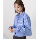ポケット付き ストライプ ショート丈シャツ | ad thie | 詳細画像18 