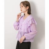 ふんわりシフォン フリルデザインブラウス | ad thie | 詳細画像4 