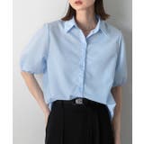 ライトブルー | パフスリーブ 半袖シャツ | ad thie