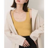 マスタード | ダブルストラップ クロップドタンクトップ | ad thie