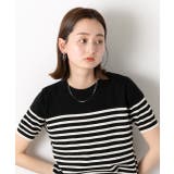 カラーボーダー 半袖ニット | ad thie | 詳細画像6 