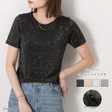 クルーネック ラメニットトップス | ad thie | 詳細画像1 
