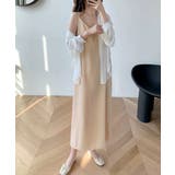 ピンクベージュ | バッククロス キャミワンピース | ad thie