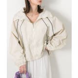 アイボリー | 配色パイピングライトブルゾン | ad thie