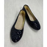 ブラック | スパンコール バレエシューズ | ad thie