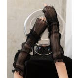 ブラック | フリルシアー アームカバー | ad thie