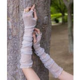 シルバー | サムホール ラメシアーアームカバー | ad thie