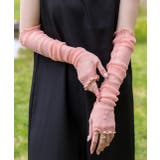 サーモンピンク | サムホール ラメシアーアームカバー | ad thie