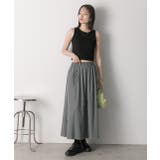 リボンデザイン ワッシャーフレアスカート | ad thie | 詳細画像10 