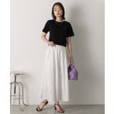 リボンデザイン ワッシャーフレアスカート | ad thie | 詳細画像2 