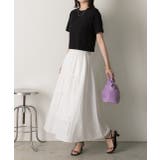 リボンデザイン ワッシャーフレアスカート | ad thie | 詳細画像3 