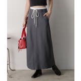 グレー | ダブルウエスト Iラインスカート | ad thie