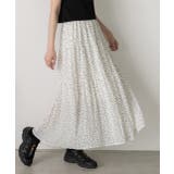 オフホワイト | ドット柄 フレアスカート | ad thie