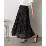 ブラック | ドット柄 フレアスカート | ad thie