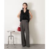 バラモチーフ付き とろみワイドパンツ | ad thie | 詳細画像2 