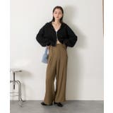 バラモチーフ付き とろみワイドパンツ | ad thie | 詳細画像22 