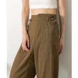 バラモチーフ付き とろみワイドパンツ | ad thie | 詳細画像23 