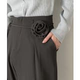 バラモチーフ付き とろみワイドパンツ | ad thie | 詳細画像9 