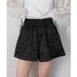 ブラック | ジャガード フレアショートパンツ | ad thie