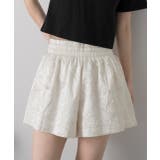 アイボリー | ジャガード フレアショートパンツ | ad thie