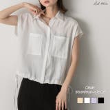 裾リボン フレンチスリーブシャツ | ad thie | 詳細画像1