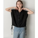 裾リボン フレンチスリーブシャツ | ad thie | 詳細画像4