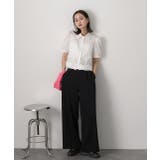 パフスリーブ ヘムフリルショートブラウス | ad thie | 詳細画像16 