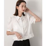 パフスリーブ ヘムフリルショートブラウス | ad thie | 詳細画像18 