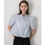 パフスリーブ ヘムフリルショートブラウス | ad thie | 詳細画像8 