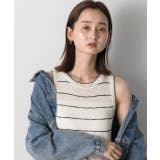 配色ボーダー ニットタンクトップ | ad thie | 詳細画像18 