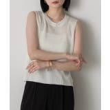 パール付き ノースリーブニット | ad thie | 詳細画像7 