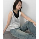 透かし編み ニットタンクトップ | ad thie | 詳細画像19 