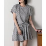 モクグレー | ドット柄・半袖 ルームウエア | ad thie