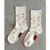 レッド | ミニハート刺繍ソックス | ad thie