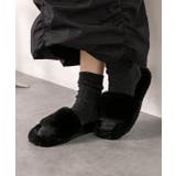 ブラック | ふわふわ エコファーサンダル | ad thie