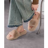 ベージュ | ふわふわ エコファーサンダル | ad thie