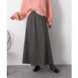 グレー | スエードタッチ ロングスカート | ad thie