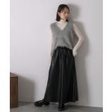 レザーライク ロングスカート | ad thie | 詳細画像3 