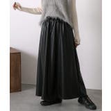 ブラック | レザーライク ロングスカート | ad thie