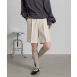 アイボリー | タックハーフパンツ | ad thie