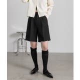 ブラック | タックハーフパンツ | ad thie