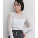 クルーネックレースカットソー | ad thie | 詳細画像3 